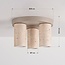 Plafonnier Cova avec trois spots aspect travertin - beige sable