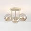 Plafonnier Elora avec 3 boules en verre cognac - beige