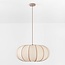 Suspension Stefina avec abat-jour en tissu - beige et taupe