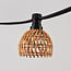 Abat-jour pour guirlande guinguette aspect rotin couleur bois clair
