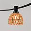 Abat-jour pour guirlande guinguette aspect rotin couleur bois clair