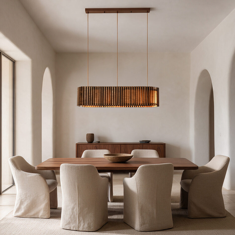 Suspension Hema avec abat-jour en bois - noyer