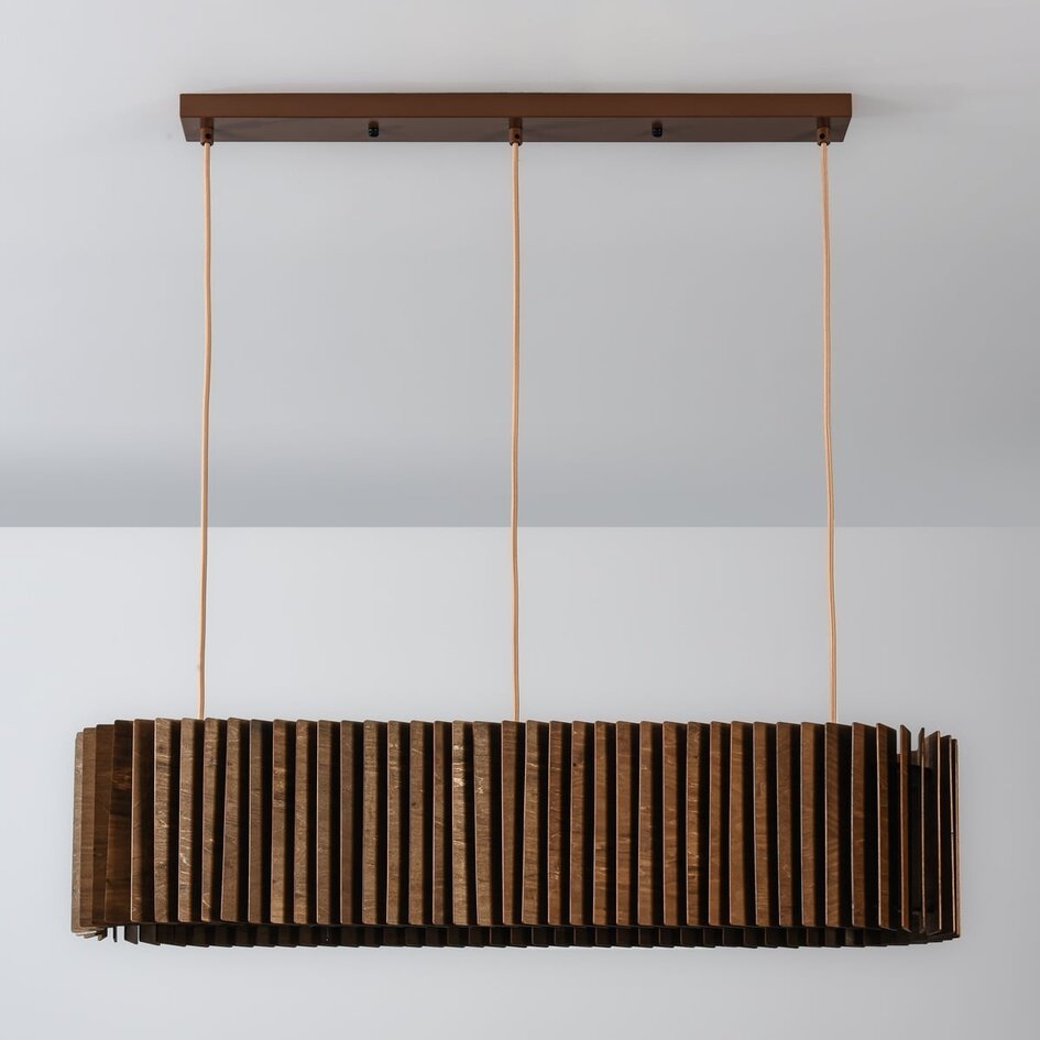 Suspension Hema avec abat-jour en bois - noyer