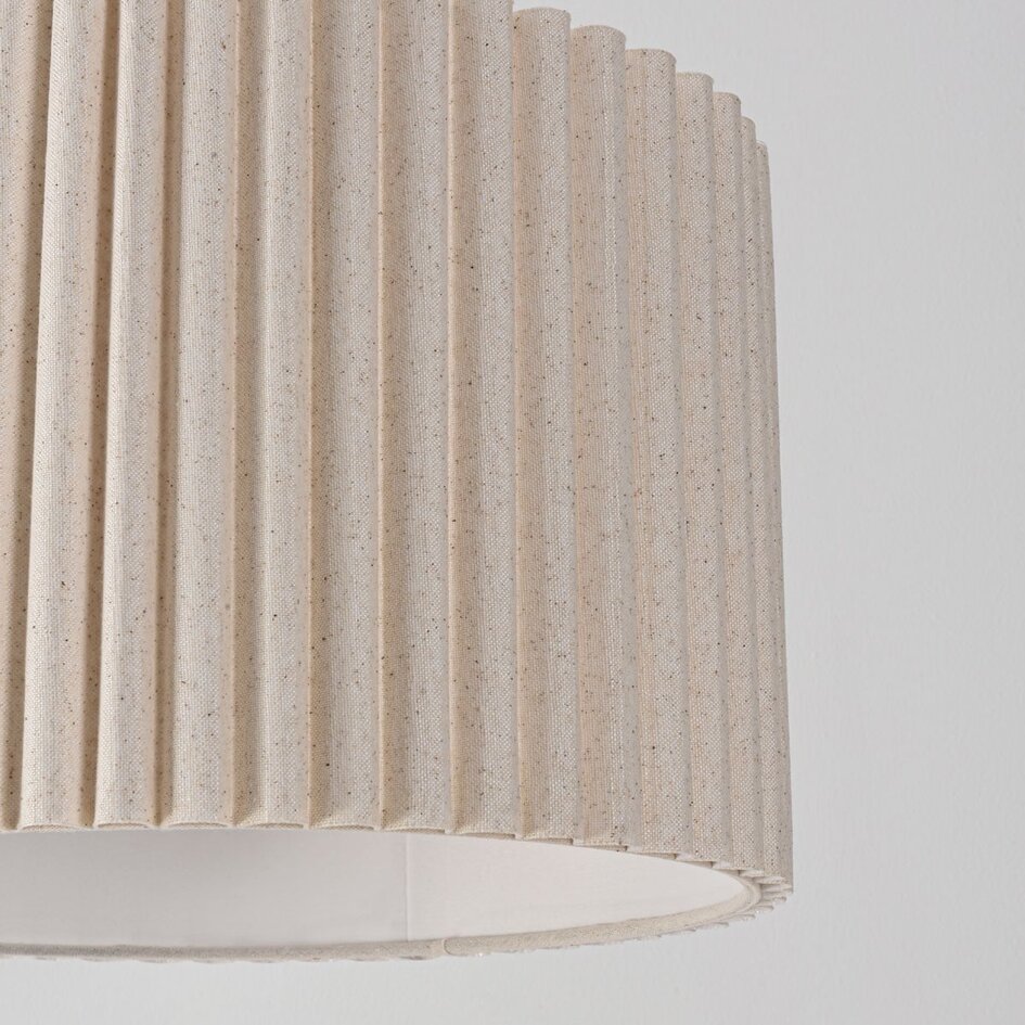 Lampadaire arqué Pedro avec abat-jour plissé en beige