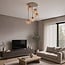 Plafonnier Carato avec 5 globes en verre ambré - beige