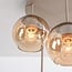 Plafonnier Carato avec 5 globes en verre ambré - beige