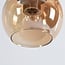 Plafonnier Carato avec 5 globes en verre ambré - beige