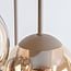 Plafonnier Carato avec 5 globes en verre ambré - beige