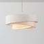 Suspension à 3 lumières Nerai - beige avec abat-jours en lin superposés