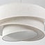 Suspension à 3 lumières Nerai - beige avec abat-jours en lin superposés