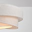 Suspension à 3 lumières Nerai - beige avec abat-jours en lin superposés