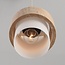 Suspension Flari avec 3 abat-jours en travertin et verre blanc laiteux - beige