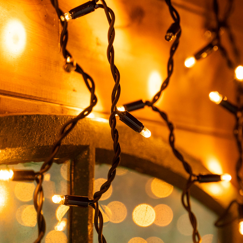 Guirlande de stalactites raccordable | dès 3 m, 114 LED | blanc chaud | caoutchouc