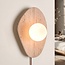 Applique murale Ketris en travertin avec boule en verre