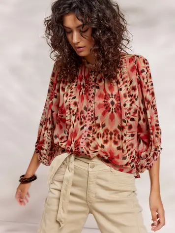 Summum Woman Ladies Blouse - Dip Dye Print - Rose Quartz