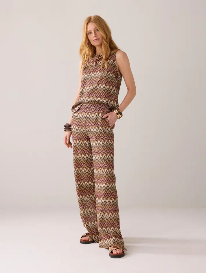 3s5143-30698 - Sleeveless zig zag top - Multicolour - Mode