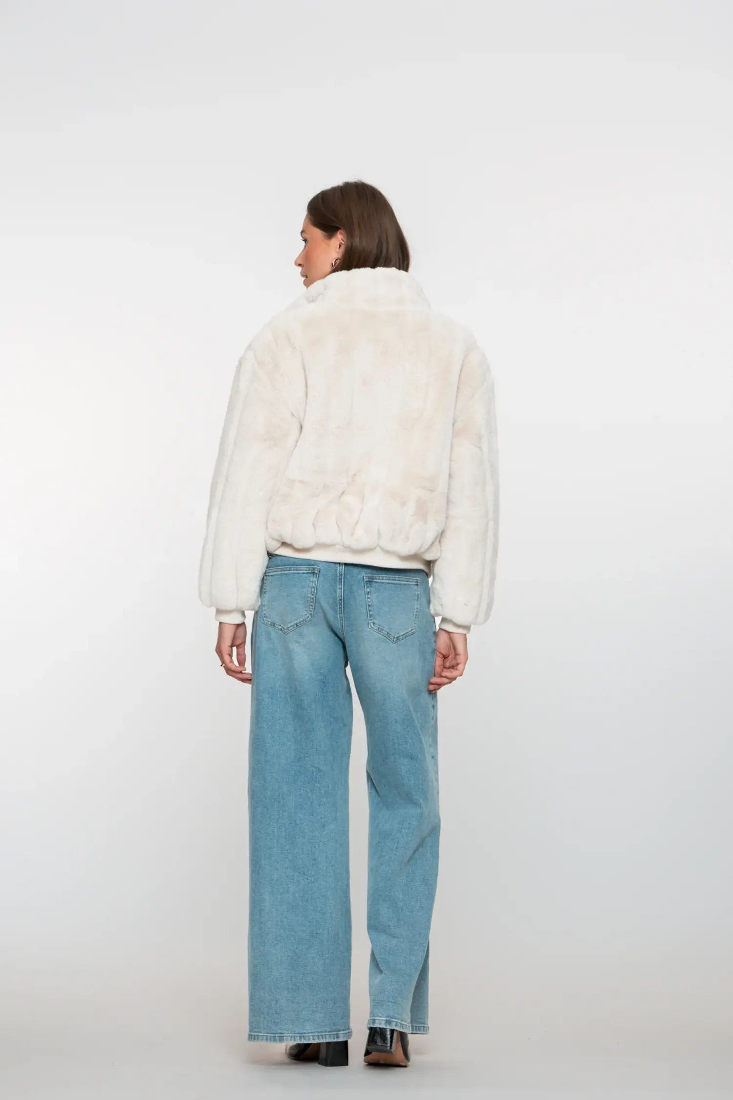58562-19 - Jacket fake fur - off-white - Mode Galerie