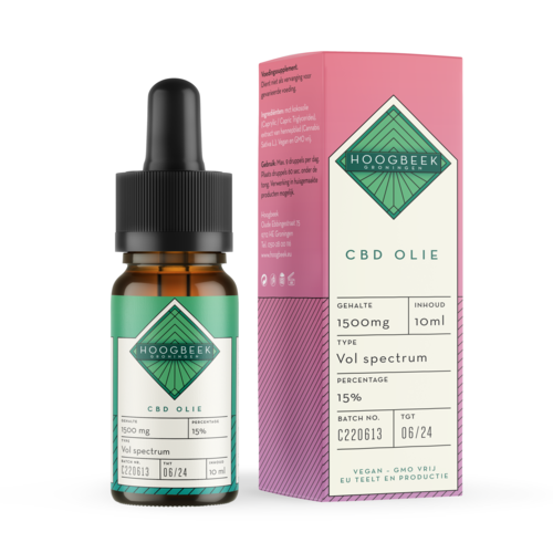 Hoogbeek CBD Olie  | Full Spectrum | 15% - 1500mg | 10ml