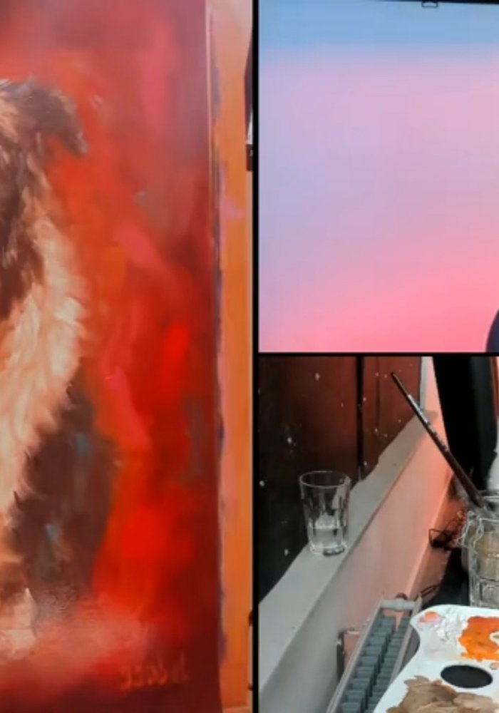 Youtube Oil Painting Dog made by Isabel