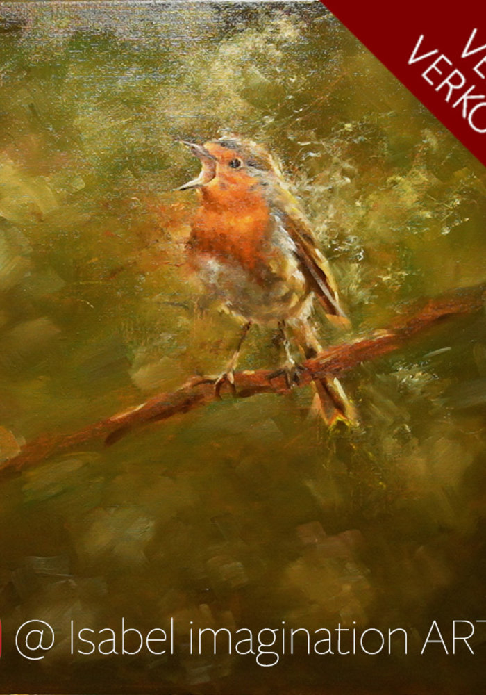 Oil Painting robin made by Isabel