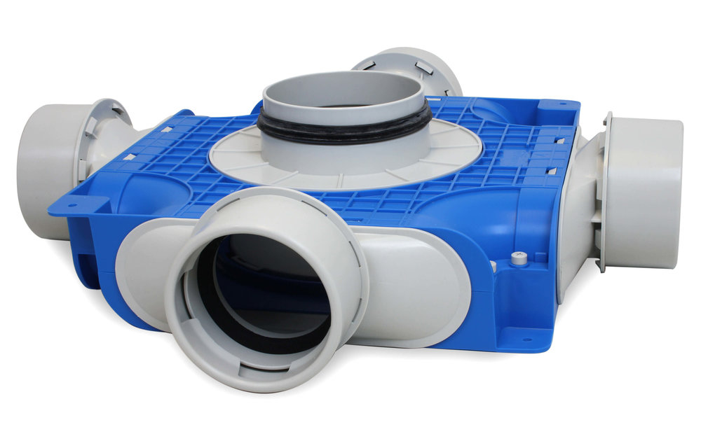 Vent-Axia Uniflexplus ventilatie subverdeelbox 4x Ø90mm met tuit