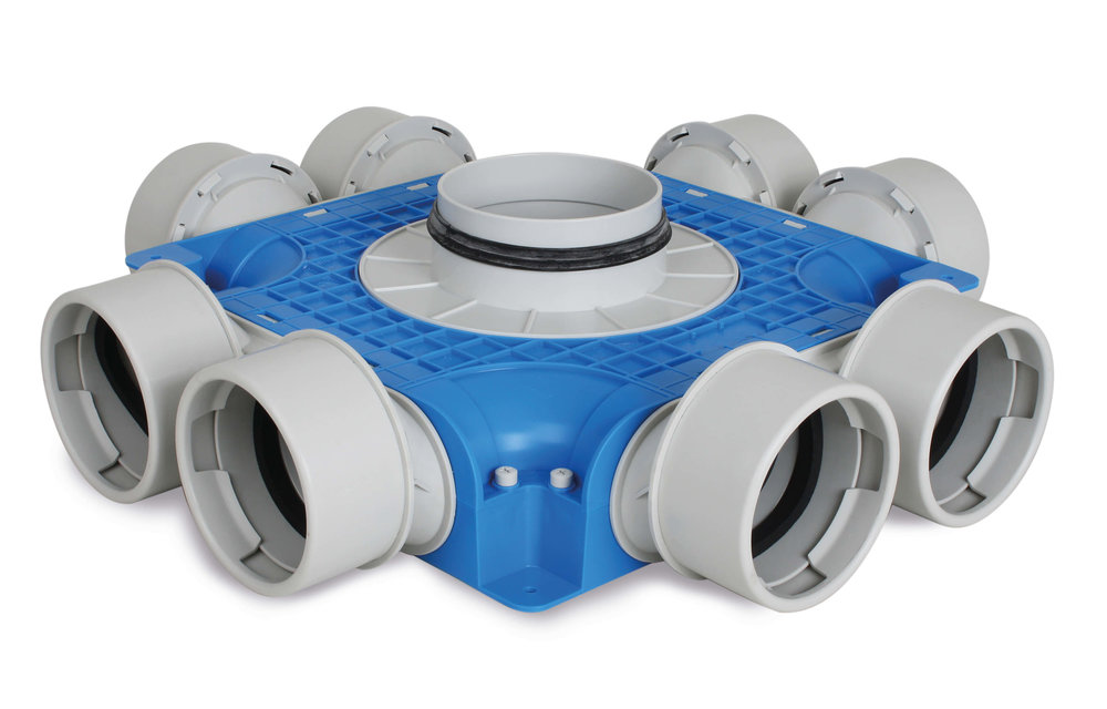 Vent-Axia Uniflexplus ventilatie subverdeelbox 8x Ø90 mm met tuit