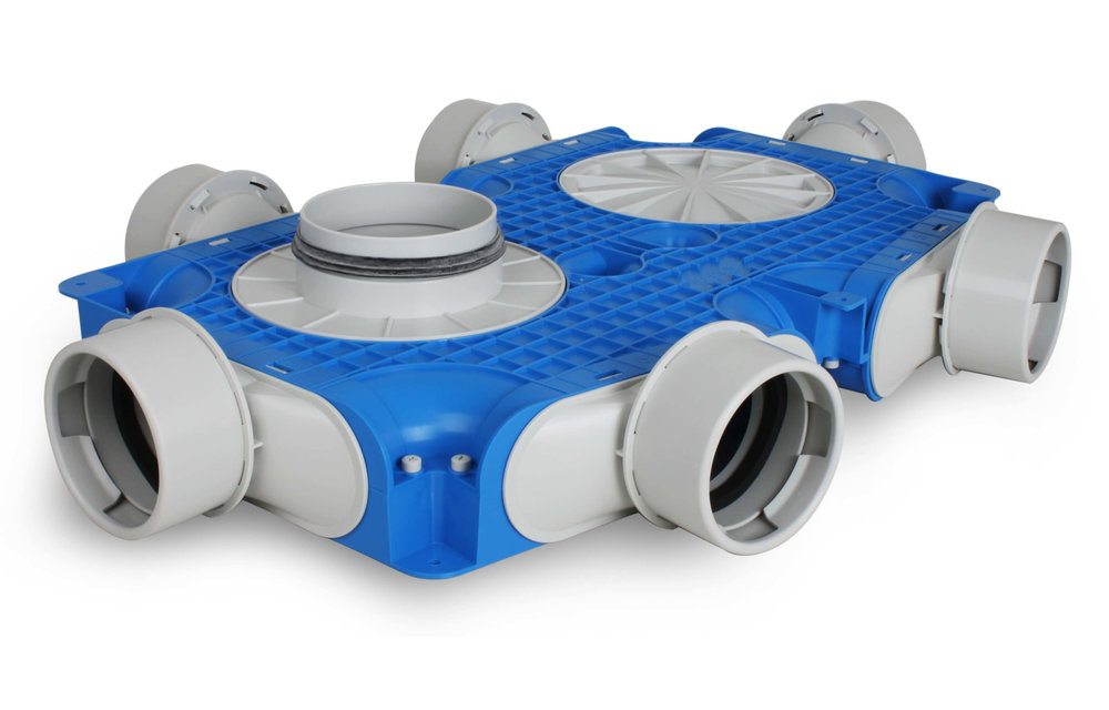Vent-Axia Uniflexplus ventilatie hoofdverdeelbox 6x Ø90mm met tuit