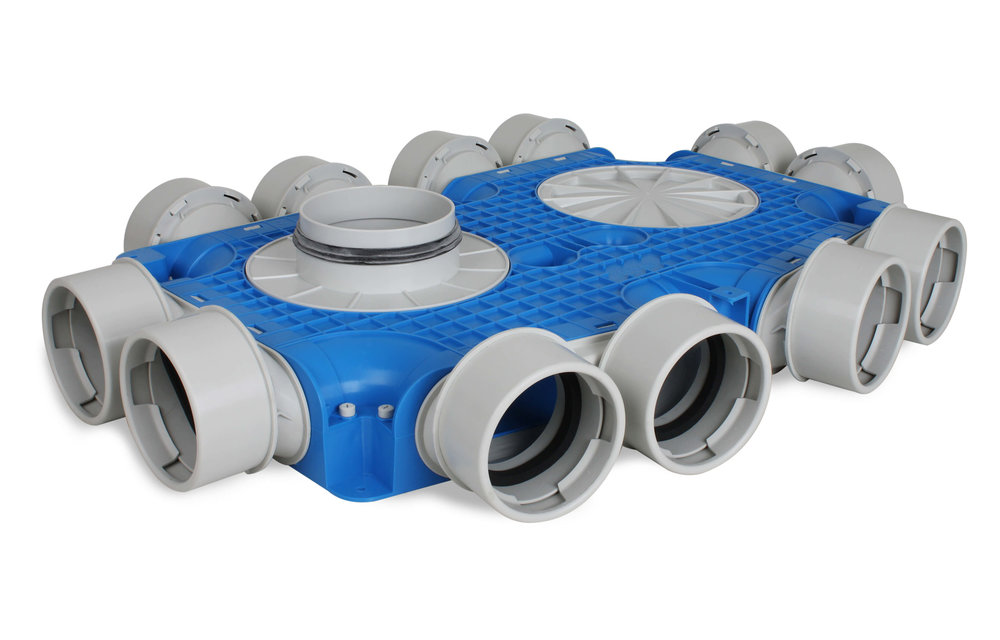 Vent-Axia Uniflexplus ventilatie subverdeelbox 12x Ø90mm met tuit