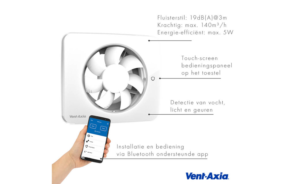 Vent-Axia Svensa / App-gestuurde Slimme ventilator met geurdetectie