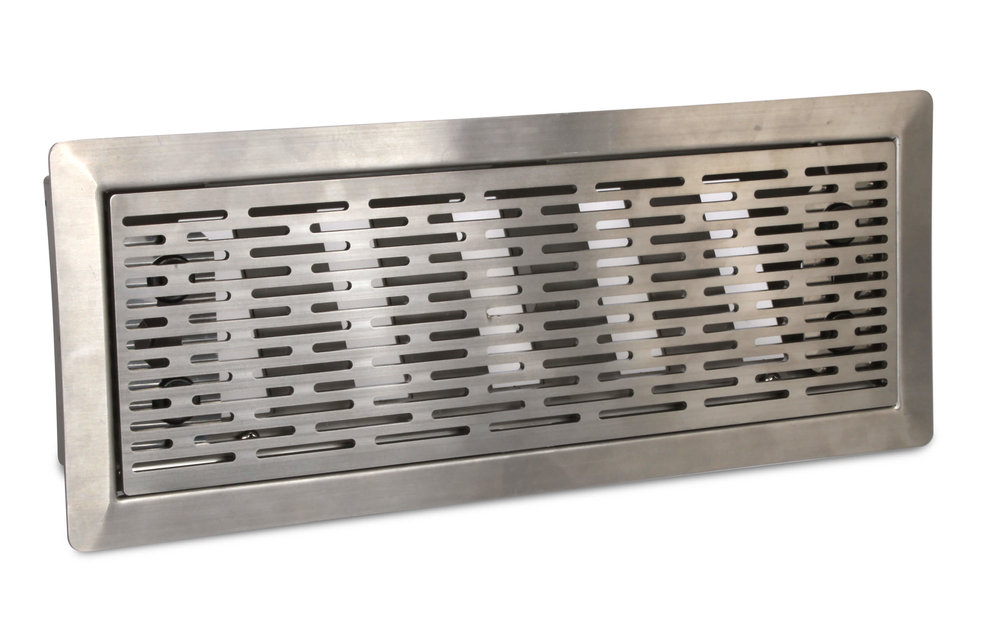 Vent-Axia Uniflexplus ventilatie instelbaar vloerrooster met sleuven - GEPOLIJST RVS