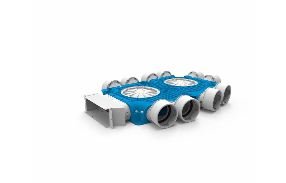 Vent-Axia Uniflexplus ventilatie samengestelde verdeler 10x Ø90mm voor instortkanaal 220x80mm