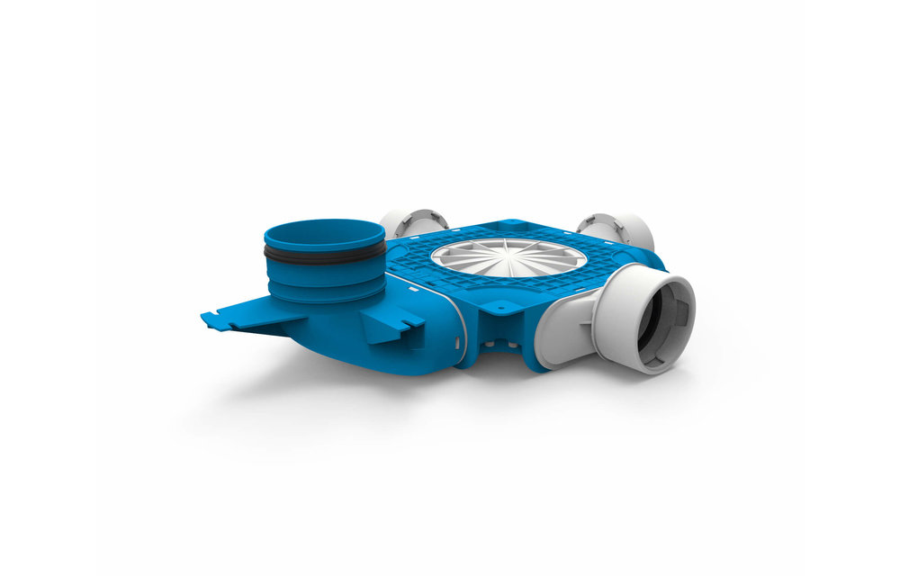 Vent-Axia Uniflexplus ventilatie samengestelde verdeler 3x Ø90mm met verticale tuit Ø125mm