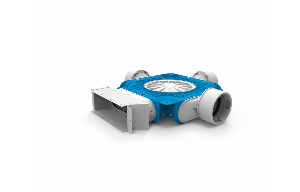 Vent-Axia Uniflexplus ventilatie samengestelde verdeler 3x Ø90mm voor instortkanaal 220x80mm