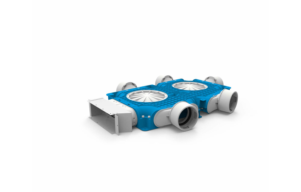 Vent-Axia Uniflexplus ventilatie samengestelde verdeler 5x Ø90mm voor instortkanaal 220x80mm