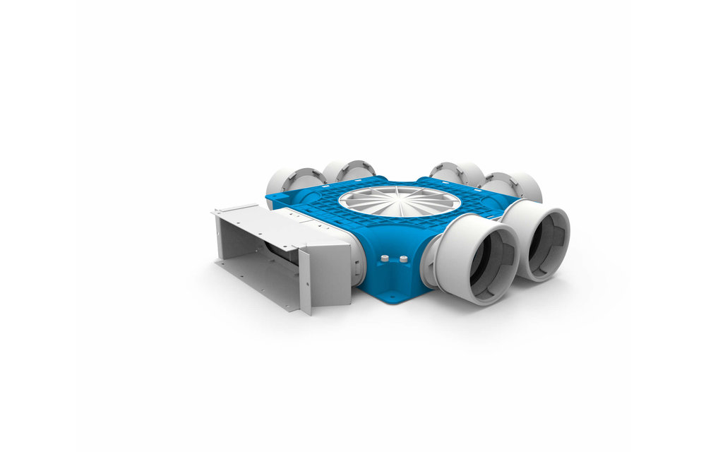 Vent-Axia Uniflexplus ventilatie samengestelde verdeler 6x Ø90mm voor instortkanaal 220x80mm