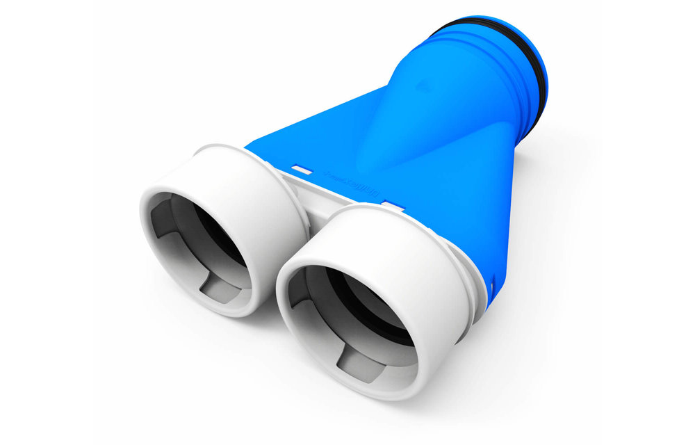Vent-Axia Uniflexplus ventilatie ventielcollector 2x Ø90 mm met tuit Ø125 mm