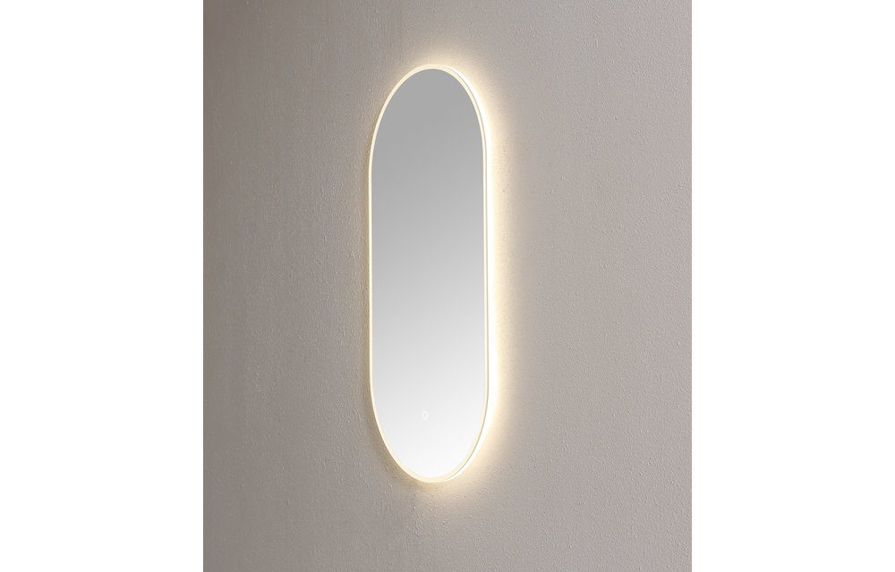 Saniful Ovale badkamerspiegel met led verlichting in 3 kleuren instelbaar & dimbaar