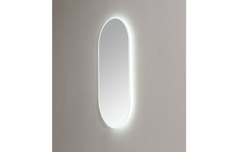 Saniful Ovale badkamerspiegel met led verlichting in 3 kleuren instelbaar & dimbaar