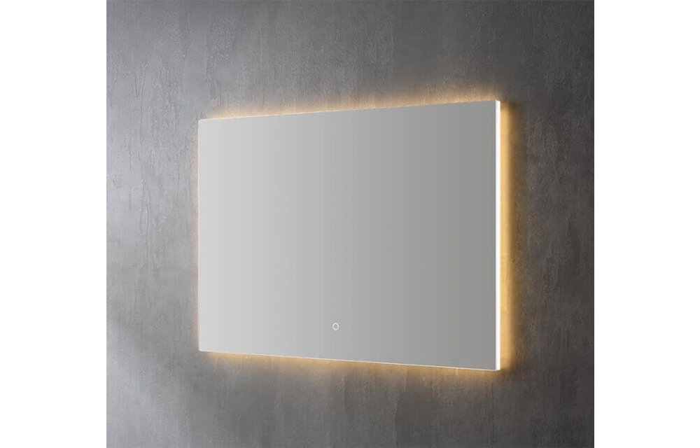 Saniful Rechthoekige badkamerspiegel met led verlichting in 3 kleuren instelbaar & dimbaar Incl. spiegelverwarming - Copy