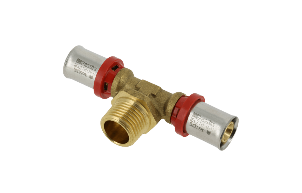 BONFIX Alu-pers 2000605 T-stuk 16 x 1/2" buitendraad x 16 mm