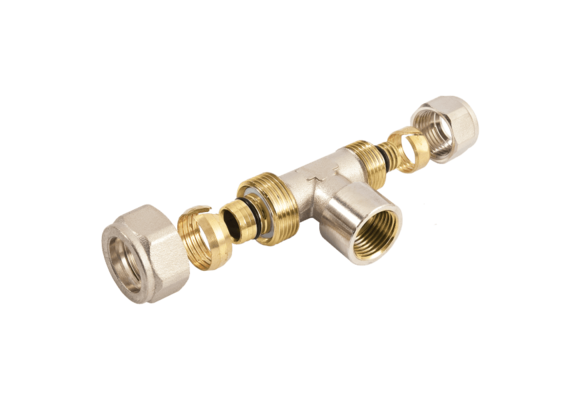 BONFIX Alu-knel Verloop T-stuk 20 x 1/2" binnendraad x 16 mm
