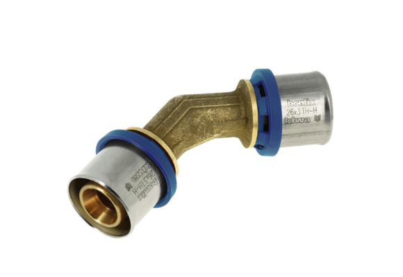 BONFIX Alu-pers bocht 45° 26 x 26