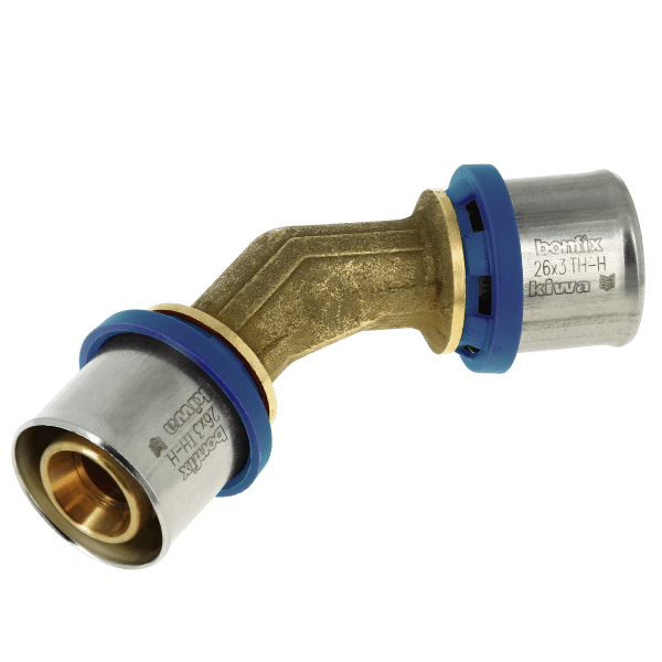 BONFIX Alu-pers bocht 45° 26 x 26