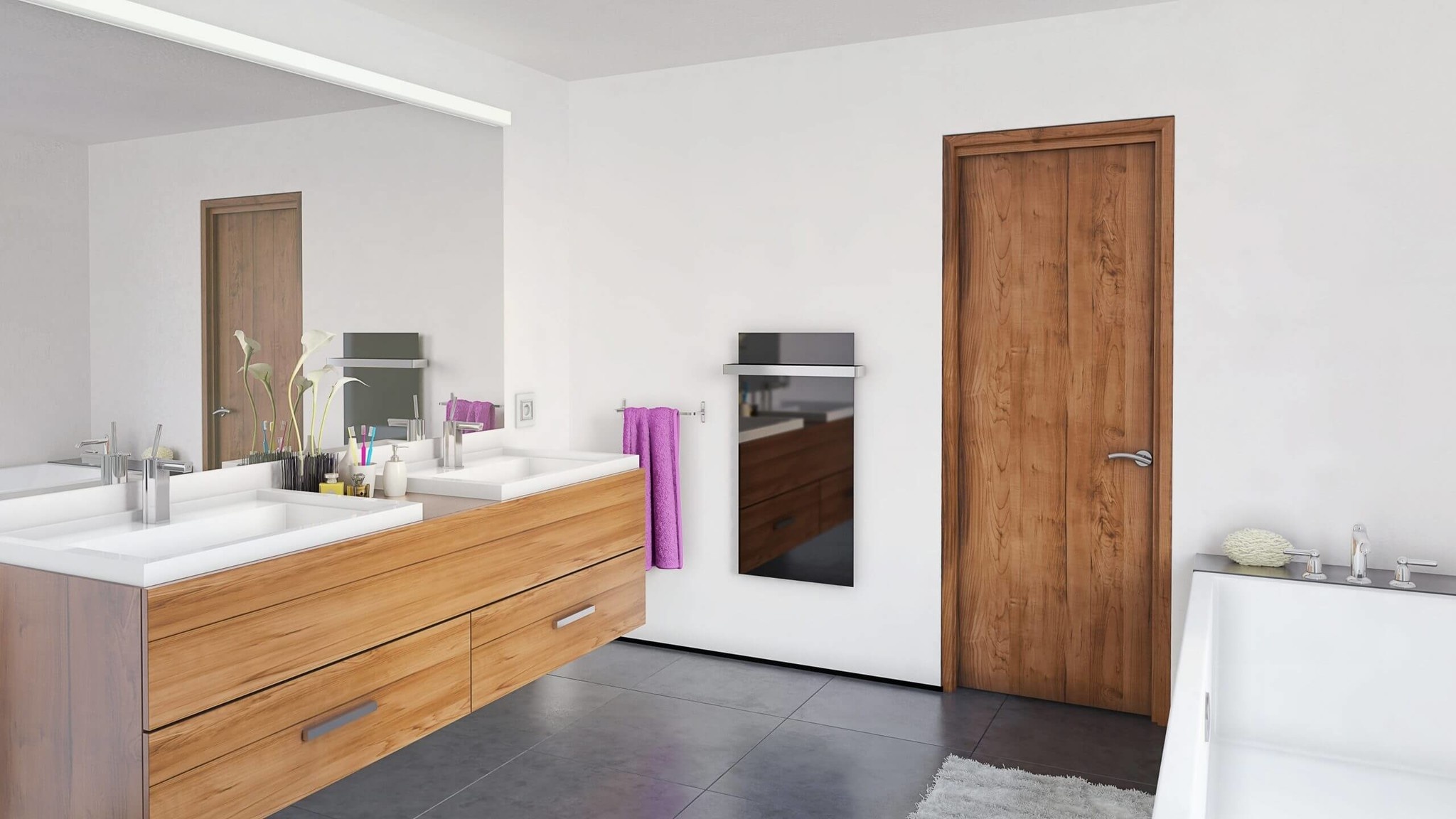 Ecosun MGS 600 infrarood paneel glas spiegel 120x60cm 600W