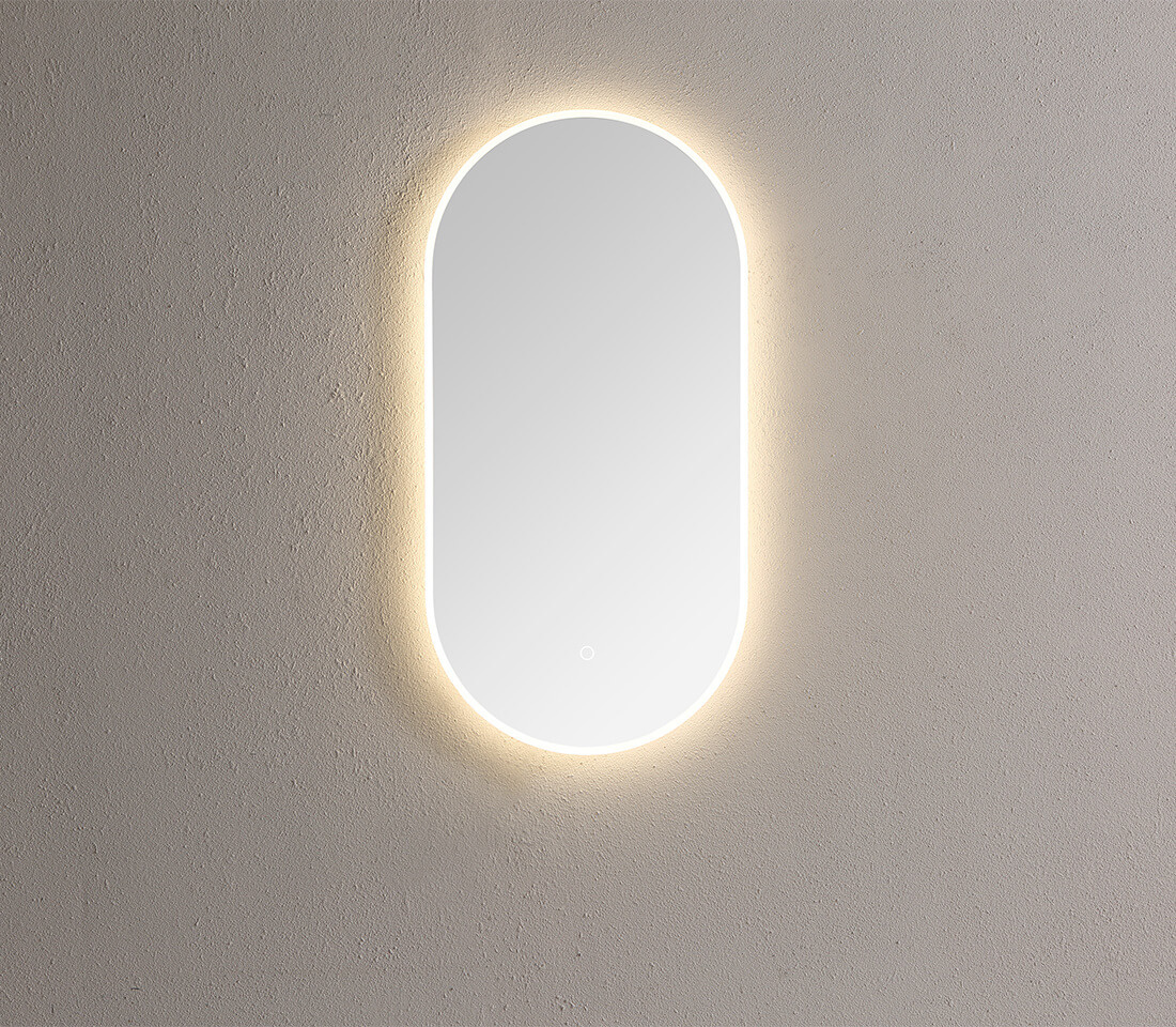 Saniful Ovale badkamerspiegel  met led verlichting in 3 kleuren instelbaar & dimbaar