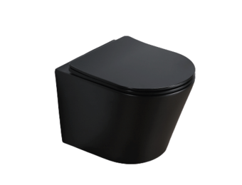 Saniful Wandcloset Rimfree  mat zwart compact met softclose zitting