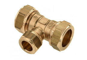 Bonfix messing verloop-T-stuk 90 graden 3x knel