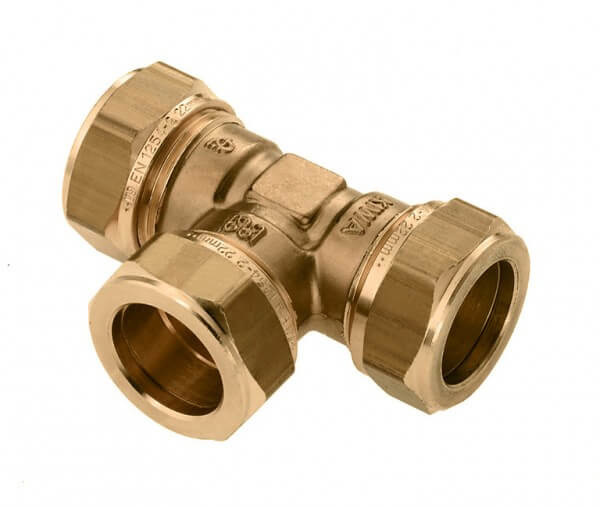 Bonfix messing T-stuk 90 graden 3x knel