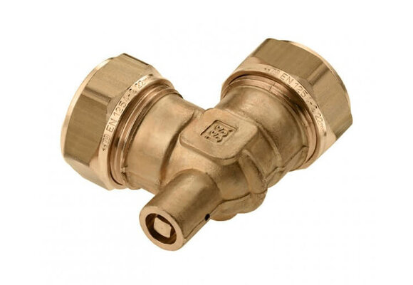 Bonfix messing knie met ontluchting 90 graden 2x knel