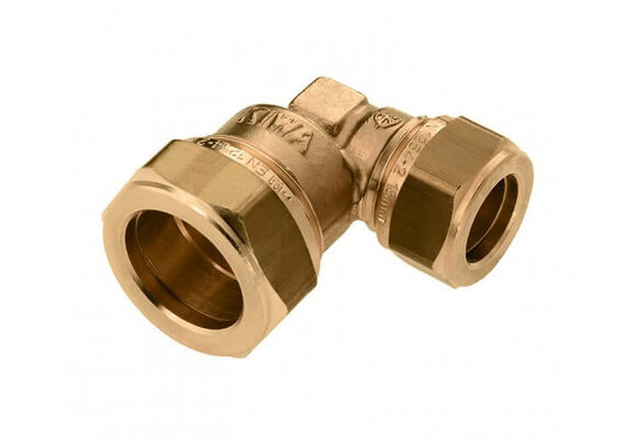 Bonfix messing verloopknie 90 graden 2x knel